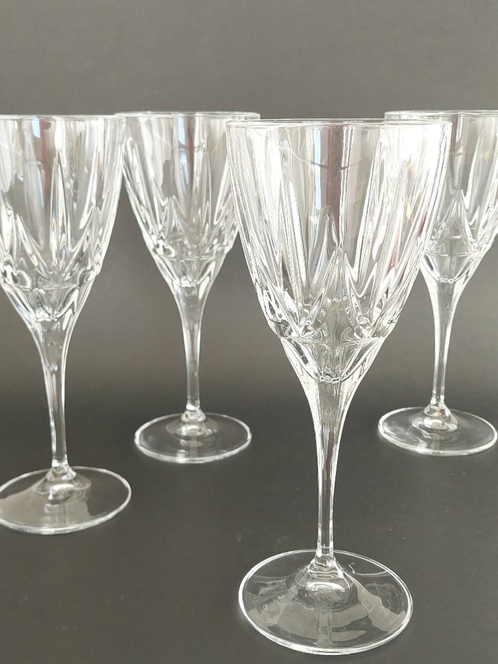 Vintage Royal Doulton Flame Crystal Water Goblets Set of 4